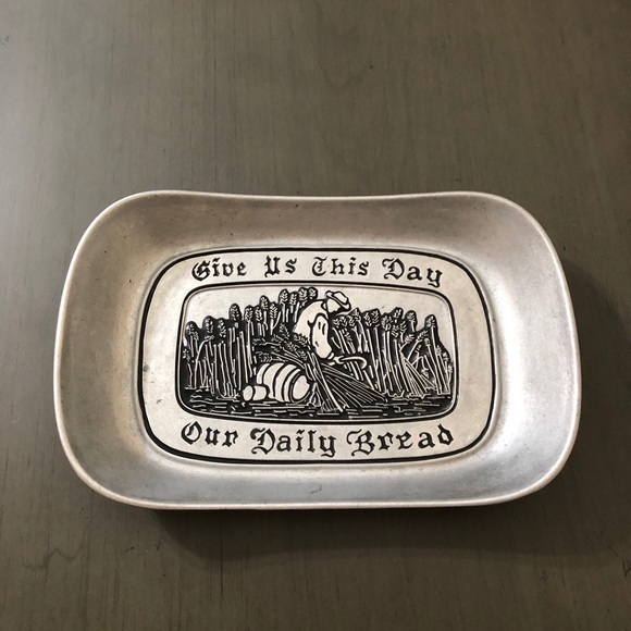 Wilton Armetale Tray Give Us Our Daily Bread Lord - Picture 1 of 4